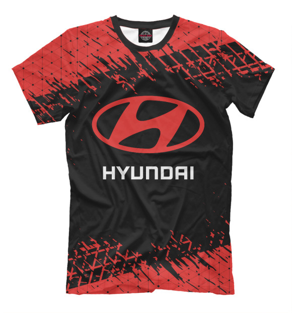 Мужская футболка с изображением Hyundai / Хендай цвета Белый