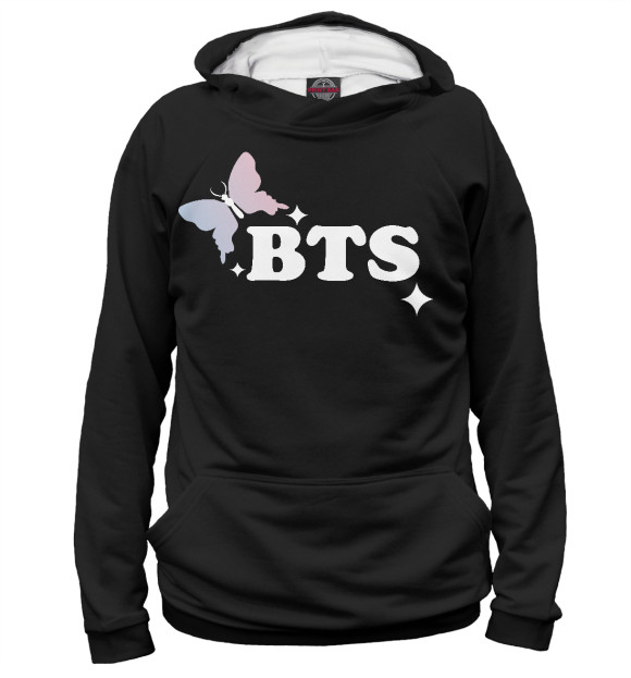 Мужское худи с изображением BTS цвета Белый
