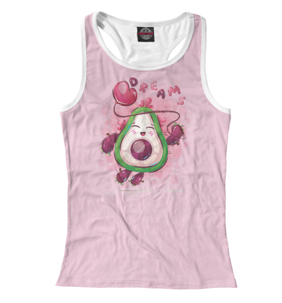 Женская майка-борцовка с изображением Авокадо dream цвета Белый