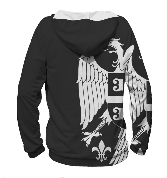 Мужское худи с изображением Герб Сербии цвета Белый