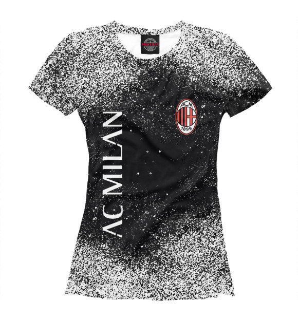 Футболка для девочек с изображением AC Milan - туман мелких красок цвета Белый