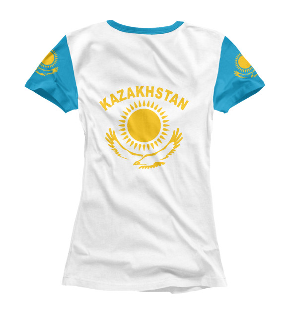 Женская футболка с изображением Казахстан цвета Белый