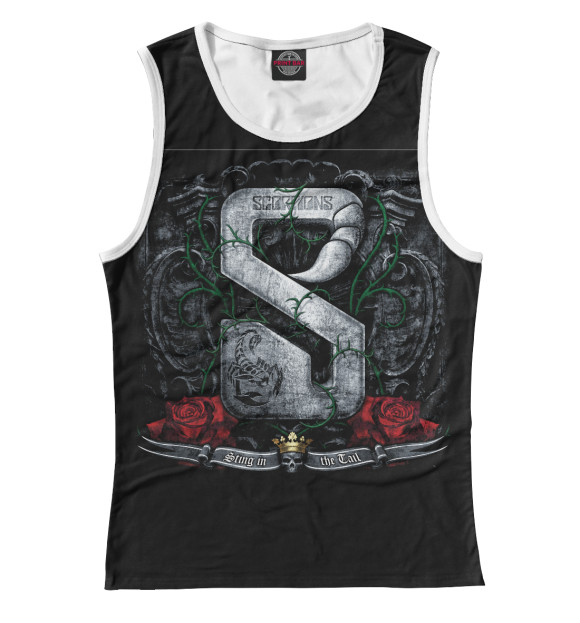 Женская майка с изображением Scorpions цвета Белый