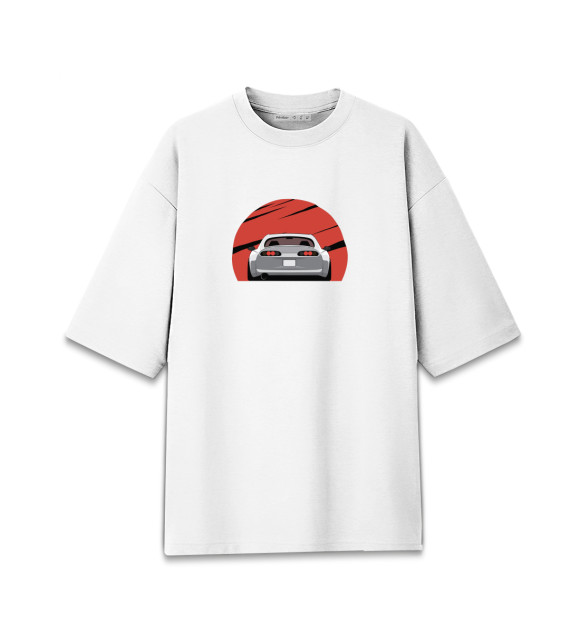 Мужская футболка оверсайз с изображением Jdm supra цвета Белый