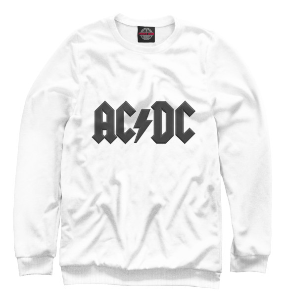 Мужской свитшот с изображением AC/DC цвета Белый