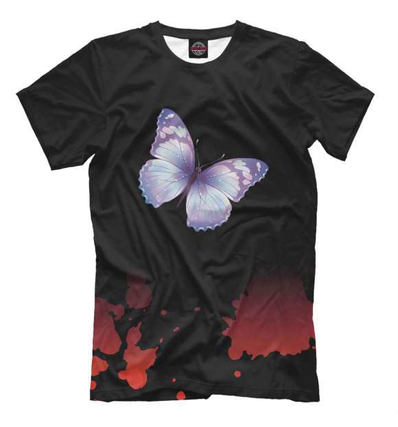 Мужская футболка с изображением Lavender Butterfly цвета Белый