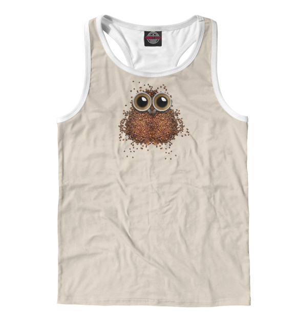 Мужская майка-борцовка с изображением Coffee цвета Белый