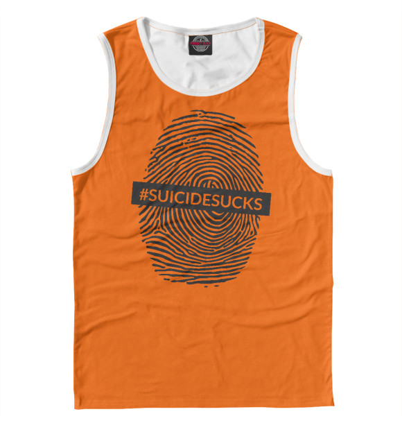 Майка для мальчика с изображением Suicide sucks цвета Белый