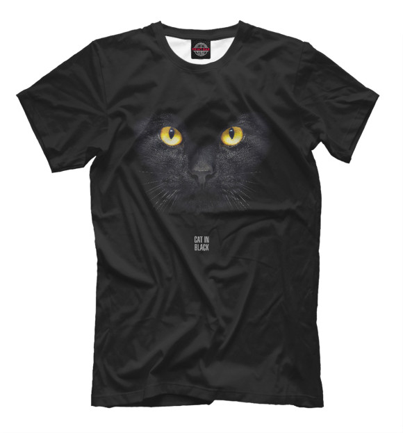 Футболка для мальчиков с изображением Cat In Black цвета Белый