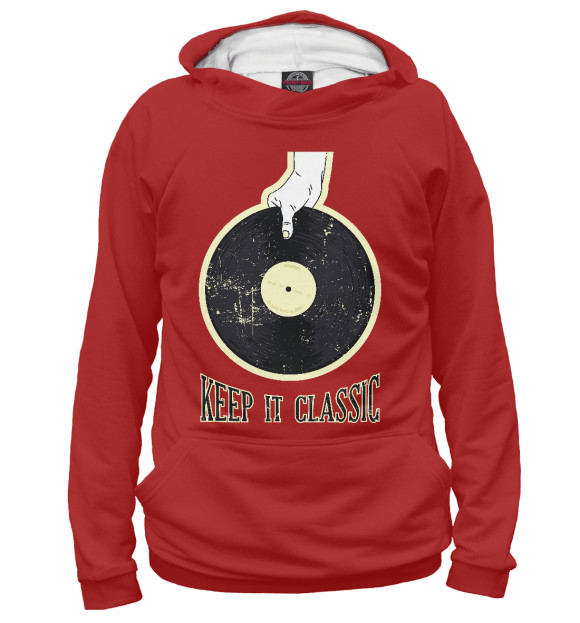 Мужское худи с изображением Keep It classic цвета Белый