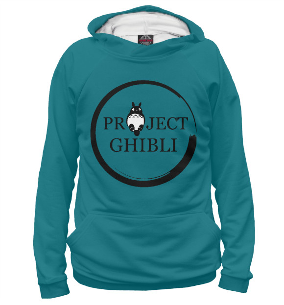 Мужское худи с изображением Project Ghibli цвета Белый
