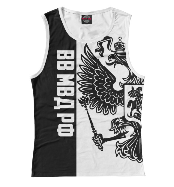 Майка для девочки с притом Внутренние войска цвета Белый Майка для девочки с изображением Внутренние войска цвета Белый