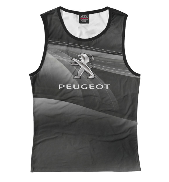 Женская майка с изображением Peugeot цвета Белый