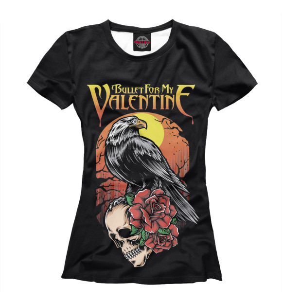 Женская футболка с изображением Bullet for My Valentine цвета Белый