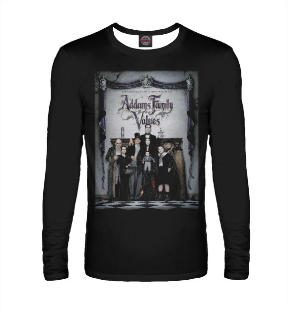 Мужской лонгслив с изображением Семейка Адамс цвета Белый