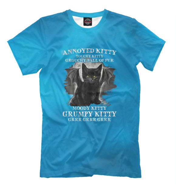Футболка для мальчиков с изображением Annoyed Kitty Touchy Kitty цвета Белый