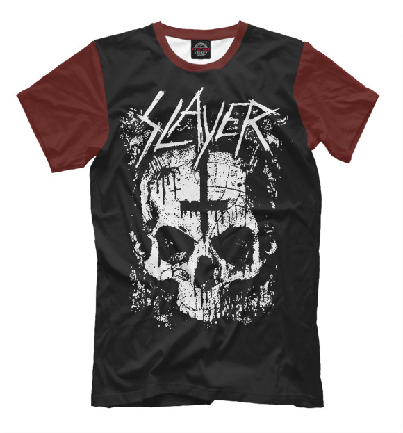 Футболка для мальчиков с изображением Slayer (cross) цвета Белый