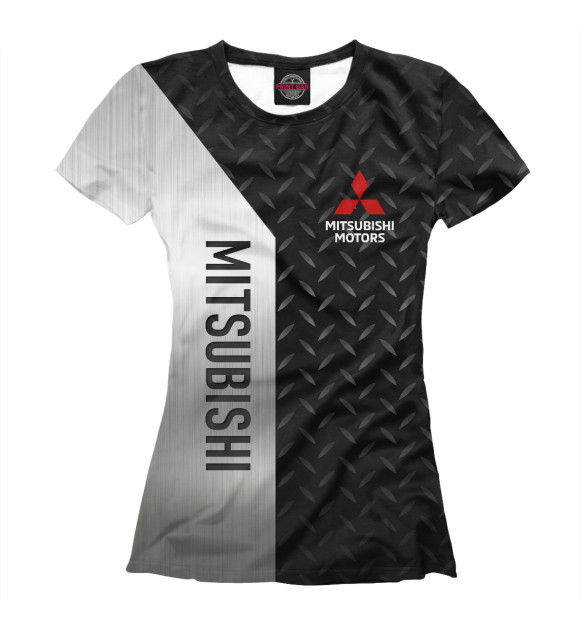 Женская футболка с изображением Mitsubishi Сталь цвета Белый