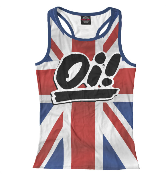Женская майка-борцовка с изображением British Oi! цвета Белый
