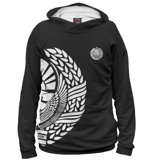 Женское худи с изображением Узбекистан цвета Белый