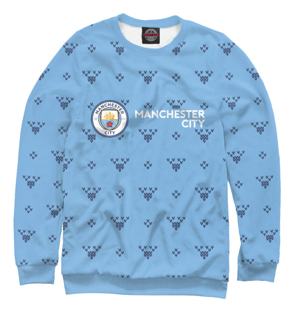 Мужской свитшот с изображением Manchester City - НГ цвета Белый
