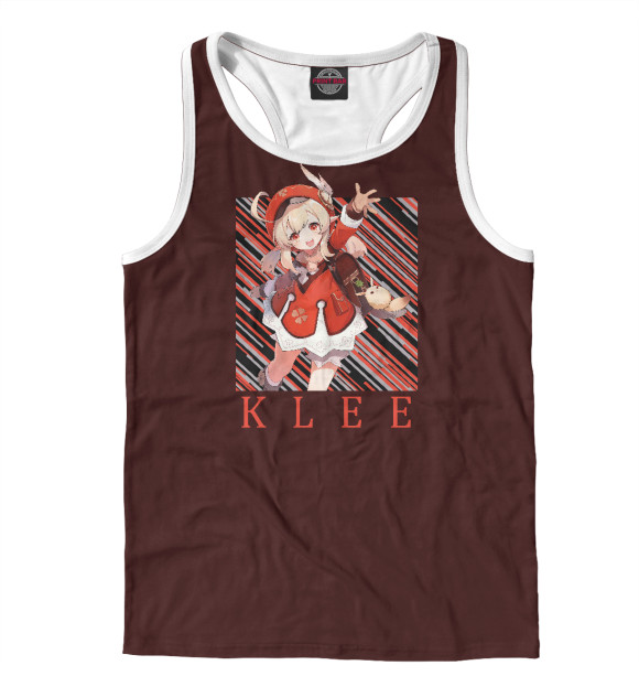 Мужская майка-борцовка с изображением Кли Геншин импакт цвета Белый