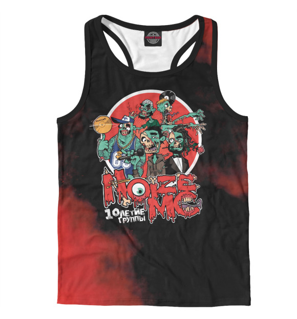 Мужская майка-борцовка с изображением Noize MC цвета Белый