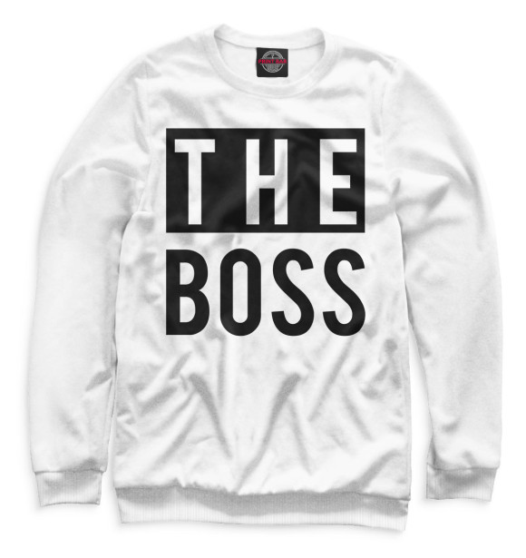 Свитшот для девочек с изображением The boss цвета Белый
