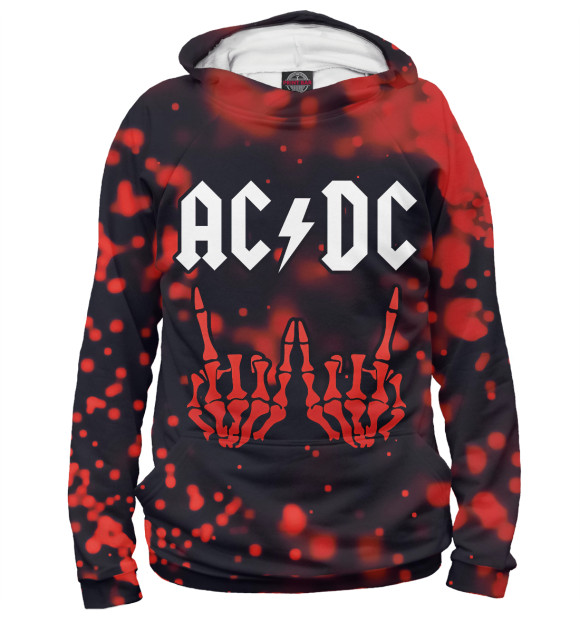 Женское худи с изображением AC/DC цвета Белый