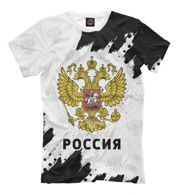 Мужская футболка с изображением Россия / Russia цвета Белый