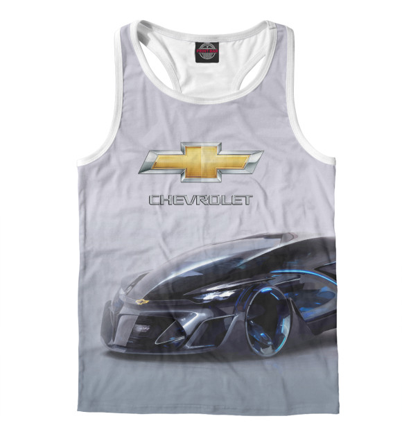 Мужская майка-борцовка с изображением Chevrolet concept цвета Белый