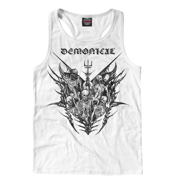 Мужская майка-борцовка с изображением Demonical цвета Белый