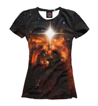 Женская футболка Лев космос