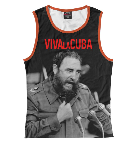 Майка для девочки с изображением Фидель Кастро цвета Белый