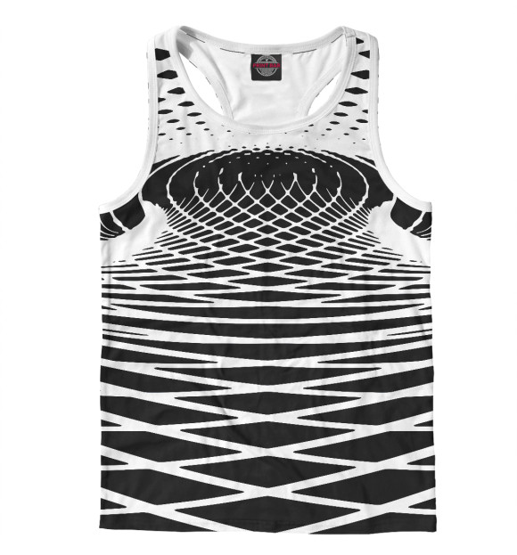 Мужская майка-борцовка с изображением Растровая перспектива цвета Белый