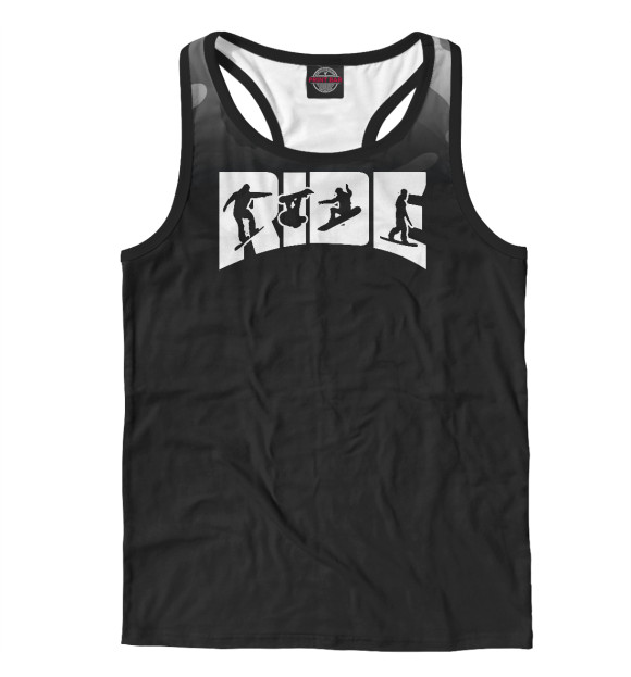 Мужская майка-борцовка с изображением RIDE Snowboard цвета Белый