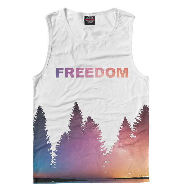Мужская майка с изображением Freedom цвета Белый