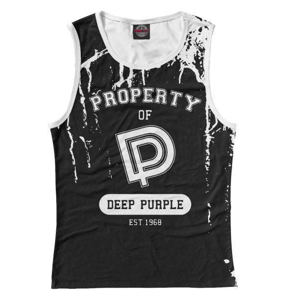 Майка для девочки с притом Deep Purple цвета Белый Майка для девочки с изображением Deep Purple цвета Белый