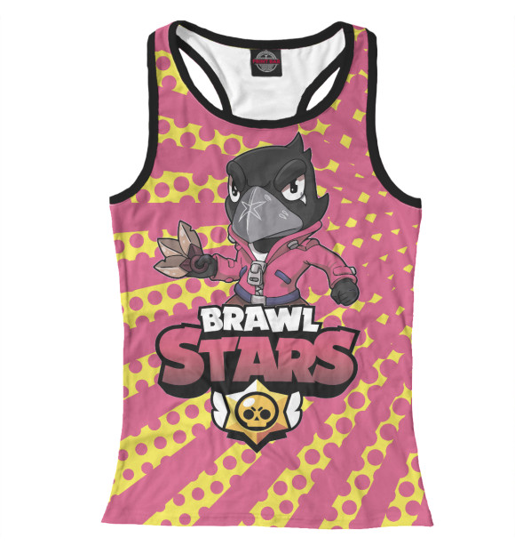Женская майка-борцовка с изображением Brawl Stars цвета Белый