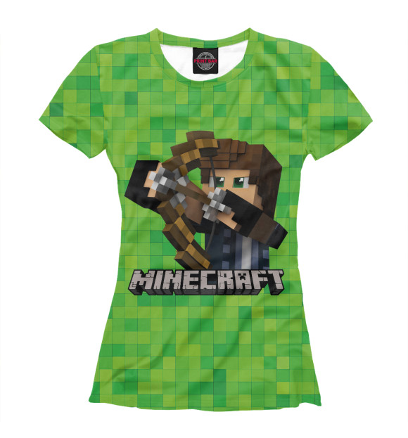 Футболка для девочек с изображением Minecraft цвета Белый