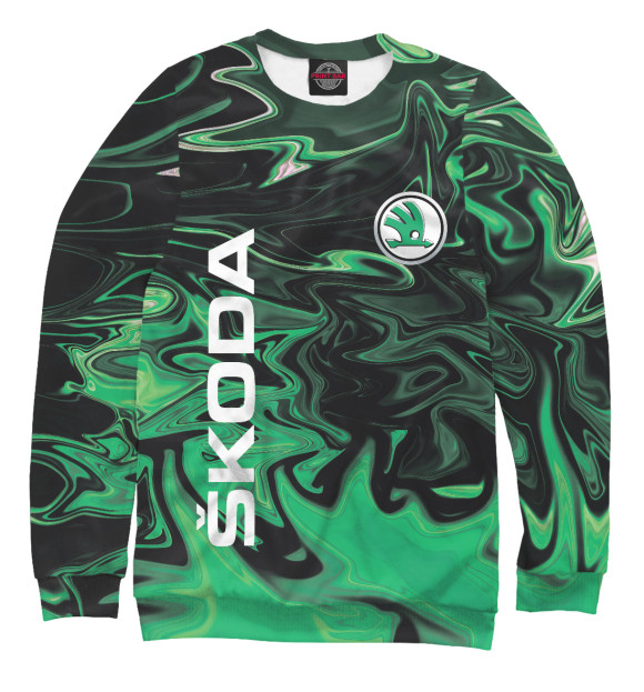 Свитшот для мальчиков с изображением Skoda цвета Белый