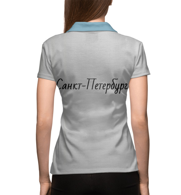 Женское поло с изображением Лев (в профиль) цвета Белый