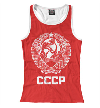 Женская майка-борцовка Герб СССР (красный фон)