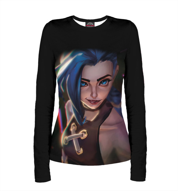 Женский лонгслив с изображением Arcane League Of Legends цвета Белый