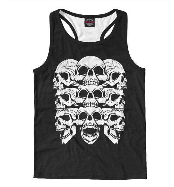 Мужская майка-борцовка с изображением Черепа цвета Белый