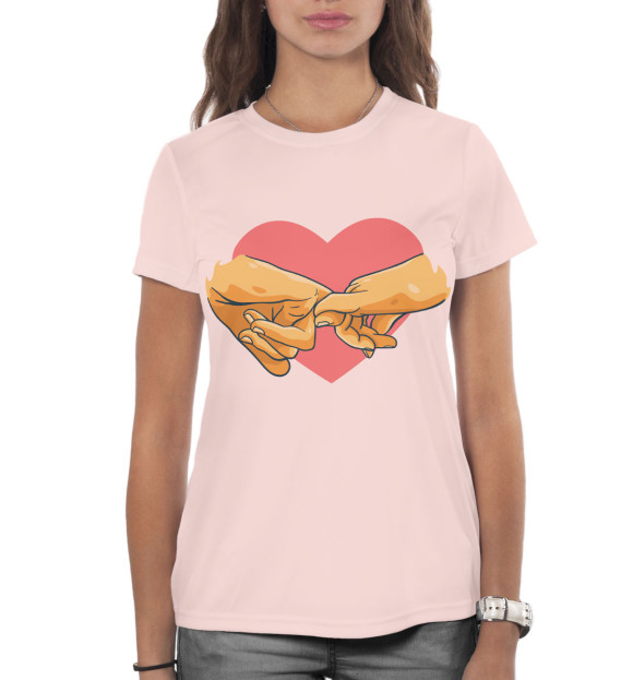 Женская футболка с изображением Сердце цвета Белый