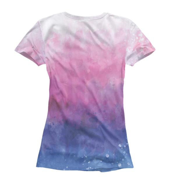 Женская футболка с изображением Акварель (Tie-Dye) цвета Белый