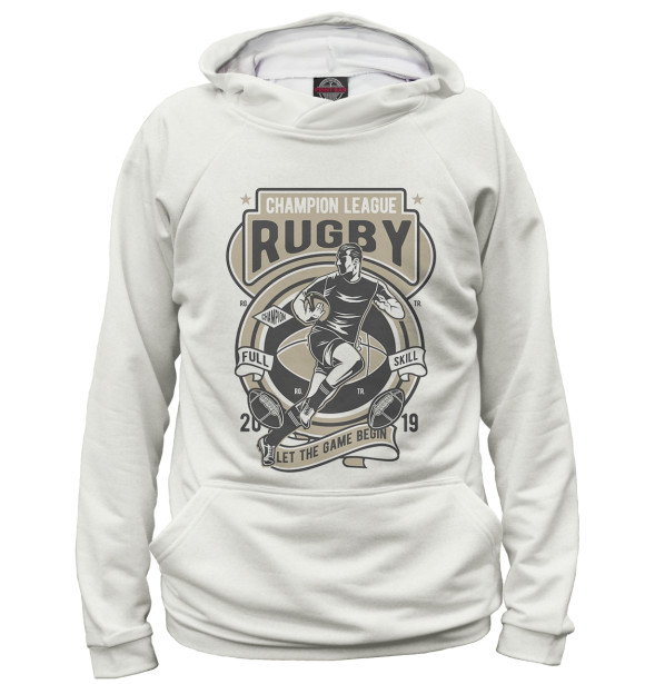 Худи для девочки с изображением Champion League Rugby цвета Белый