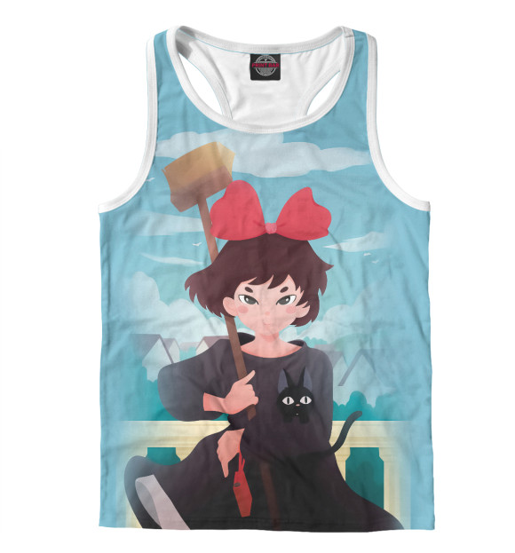 Мужская майка-борцовка с изображением Ведьмина служба доставки цвета Белый