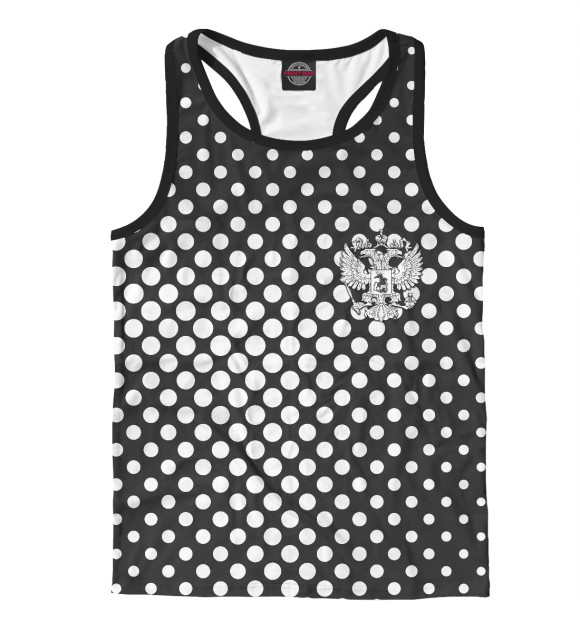 Мужская майка-борцовка с изображением Форма РФ | Герб цвета Белый